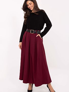 dlhá sukňa Italy Moda  Elegantná a ženská dlhá rozkvetlávaná maxi sukňa s kontrafaldami na prednej strane, kombinujúca pohodlie nosenia s klasickým štýl