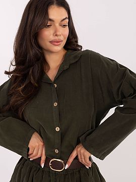 tričko s dlhým rukávom Italy Moda  Štýlová dámska košeľa s casual charakterom, ideálna na každý deň. Vyrobená z príjemného na dotyk žakárového materiálu s dom