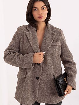 Kabát Rue Paris  Elegantný a štýlový dámsky kabát boucle v štýle saka je ideálnou voľbou na jesennú/zimnú sezónu. Vyrobený z príjemného na do
