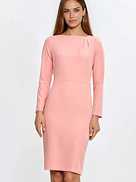 denné šaty Nife  Elegantný, priliehavý šaty s krojom fit, ktorý zdôrazňuje ženskú postavu. Dekolt typu čln s jemnou záložkou po jednej strane dod�