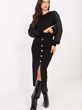 spódnica Factory Price  Elegantná džemperová sukňa s hladkým vzorom, navrhnutá s ohľadom na univerzálne využitie, ideálna na návštevy, do práce aj na k