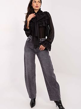 tričko s dlhým rukávom Factory Price  Elegantná dámska blúzka s vysokým golierom, klasický model ideálny na každý deň, do práce a na špeciálne príležitosti. Vyroben