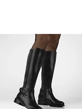 Kozaki Solea  Objavte jedinečný štýl a pohodlie, ktoré ponúkajú čierne čižmy s elastickým zvrškom a ozdobnou sponou Zendaia značky Filippo. S