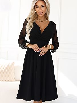 večerné šaty Numoco  Tá elegantná čierna midi šaty značky Numoco sú navrhnuté pre ženy, ktoré oceniajú nadčasový štýl a perfektné priliehanie. Zav