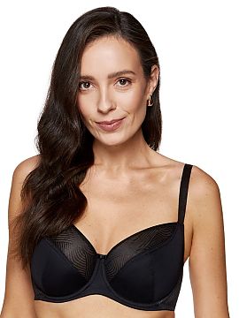 soft Gorteks  Podprsenka Laurel s mäkkými košíčkami z materiálu typu simplex a plenu v originálnom vzore jemne zdvíha prsia, dodávajúc im prirod