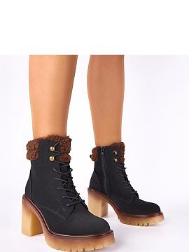 Topánky na podpätku Solea  Čierne topánky na opätku so šnúrkou na členku Alona značky Gemre sú kombináciou elegancie, pohodlia a každodennej funkčnosti. Ak 