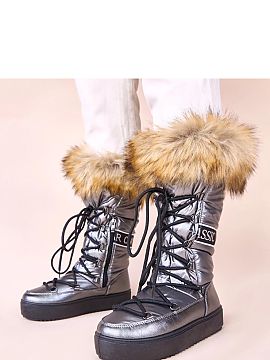 Snehové topánky Solea  Pripravte sa na zimné dni s kovovými snehuliakmi eskimákmi s kožušinou Malida od značky Gemre. Tieto špeciálne dámske snehule sú k