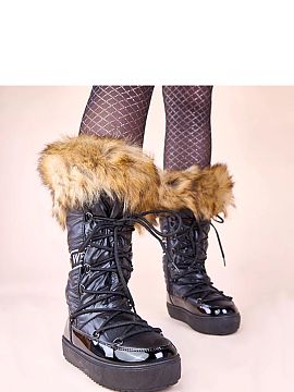 Snehové topánky Solea  Predstavujeme vám čierne eskočky s kožušinkou Malida od renomovanej značky Gemre. Tieto špeciálne dámske eskočky boli navrhnuté s