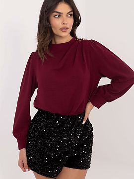 blúzka Italy Moda  Elegantná blúzka so subtilným, ženským štýlom, ideálna na návštevy a do práce. Šitá z hladkej látky z polyesteru a elastanu, k