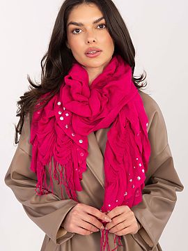 šátek AT  Elegánny šál s trblietavými a ozdobnými cvočkami je efektný doplnok, ktorý dokonale doplní každodenné aj výraznejšie štýly. V