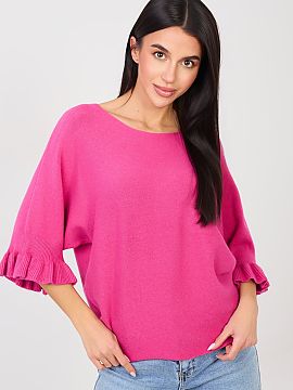 Sveter Italy Moda  Elegantný dámsky sveter s bežnou dĺžkou, ideálny tak na každý deň, ako aj na špeciálne príležitosti. Vyrobený z vysokokvalitne