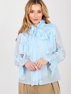 Tričko s dlhým rukávom Factory Price  Elegantná dámska blúzka s vysokým golierom, klasický model ideálny na každý deň, do práce a na špeciálne príležitosti. Vyroben