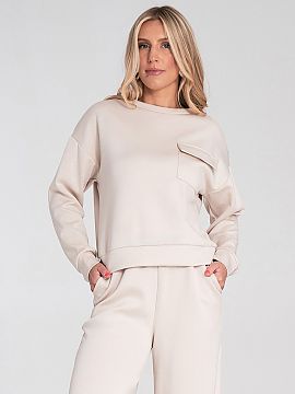 mikina Figl  Dámska blúza s jednoduchým strihom, vyrobená z mäkkej a pohodlnej látky na nosenie. Model s dlhými rukávmi a klasickým, okrúhlym v