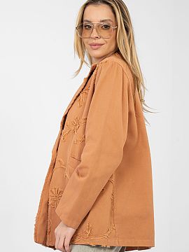 Sakko Rue Paris  Hocičkový dámsky sakko vyrobený z vysokokvalitnej bavlny, ideálny pre každodenné štýly. Džínsový materiál dodáva saku voľný 