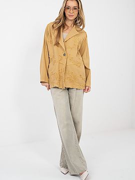 Sakko Rue Paris  Casual ženský sako vyrobený z vysokej kvality bavlny, ideálny pre každodenné štýlové. Džínsový materiál dodáva saku voľný ch