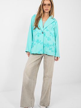 Sakko Rue Paris  Casual ženský sako vyrobené z vysokokvalitnej bavlny, ideálne pre každodenné outfity. Džínsový materiál dodáva saku voľný chara