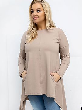 halenka plus size Relevance  Asymetrická blúzka plus size v štýle casual je ideálnou ponukou na každý deň, kombinujúca pohodlie s trendy vzhľadom. Model s krat