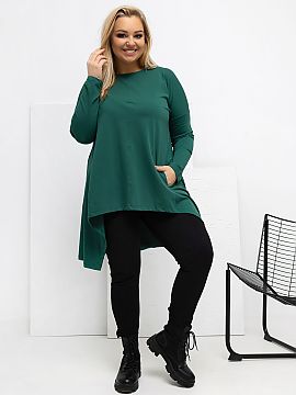 blúzka plus size Relevance  Asymetrická blúzka plus size v štýle casual je ideálnou ponukou na každý deň, kombinuje pohodlie s módnym vzhľadom. Model s kratš