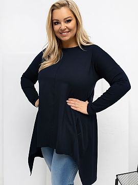 blúzka plus size Relevance  Asymetrická blúzka plus size v štýle casual je ideálnou ponukou na každý deň, kombinuje pohodlie s trendy vzhľadom. Model s kratš�