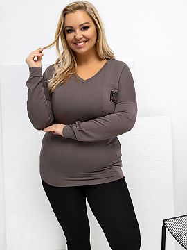 blúzka plus size Relevance  Blúzka plus size s klasickým, každodenným charakterom je skvelou základňou pre mnoho štýlových kombinácií. Hladký vzor jej dodá
