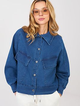 Džínová bunda Rue Paris  Dámska rifleová bunda s gombíkmi je univerzálnou ponukou pre každodenné outfity v štýle casual, ideálna na jar/leto. Klasický, hla