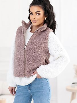 Vesta Factory Price  Vest with fur is a stylish and functional wardrobe element, ideal for everyday casual styling. Made of high-quality polyester, it is soft, p