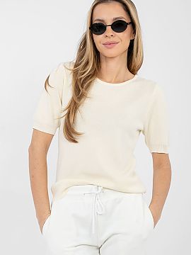 Sveter s krátkym rukávom Factory Price  Dámsky sveter v štýle casual je univerzálnou ponukou ideálnou tak na každý deň, ako aj do práce. Vyrobený z príjemnej zmesi visk�