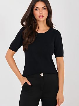 Sveter s krátkym rukávom Factory Price  Sukně pro ženy v casual stylu je univerzální nabídka ideální jak na každý den, tak do práce. Vyrobený z příjemné směsi viskó