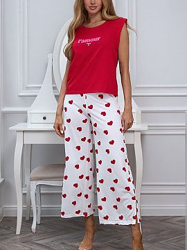 Pyžamo Pure Sin  VALENTINE je bavlnená pyžama vytvorená pre ženy, ktoré milujú jemnú ženskosť spojenú s nadčasovým pohodlím. Mäkká, dýchateln