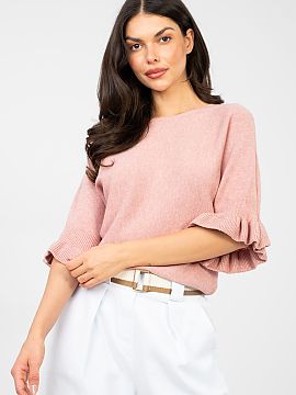 sweter Italy Moda  Elegantný dámsky sveter štandardnej dĺžky, ideálny nielen na každodenné nosenie, ale aj na špeciálne príležitosti. Vyrobený z v