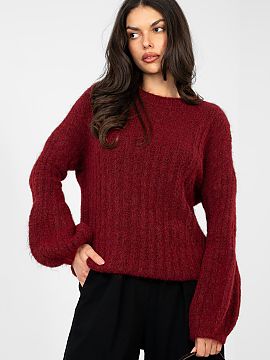 sweter Italy Moda  Elegantný dámsky sveter s casual charakterom, ktorý sa hodí na bežné nosenie aj do práce. Model štandardnej dĺžky s dlhým rukávo