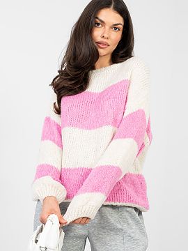 sweter Italy Moda  Módny ženský sveter vo veľkosti oversize je ideálnou voľbou pre každodenné, neformálne štýlové outfity. Voľný strih zabezpeču