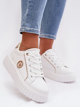 Športová obuv Step in style  Tenisky pre ženy z ekologickej kože sú ideálnou kombináciou pohodlia a moderného štýlu. Model osadený na platforme jemne zdôrazňu