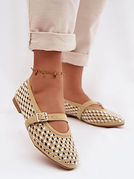 Balerinki Step in style  Baleríny pre dámy z ekokože sú štýlovou ponukou na teplé dni. Ažúrová vrchná časť zdobená kubickými zirkónmi im dodáva jemn