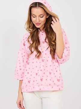 mikina Italy Moda  Casual dámsky sveter štandardnej dĺžky je ideálnou voľbou na každý deň. Vyníma sa ženským kvetinovým potlačou, ktorý dodáva 