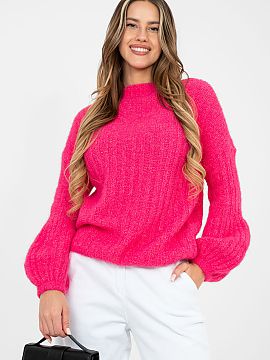 sweter Italy Moda  Elegantný dámsky sveter s casual charakterom, ktorý sa hodí na každodenné nosenie aj do práce. Model s štandardnou dĺžkou, dlhým 