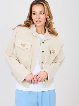 zamatová bunda Rue Paris  Moderná dámska štručková bunda v štýle casual, ideálna na každodenné, prechodné dni. Tento model kombinuje klasický strih bomber