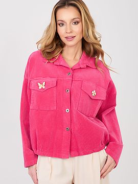 zamatová bunda Rue Paris  Moderná dámska štručková bunda v štýle casual, ideálna na každodenné, prechodné dni. Tento model kombinuje klasický strih bomber