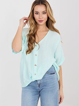 Tričko s krátkym rukávom Italy Moda  Košeľa pre ženy s ľahkým a pohodlným strihom, ideálna na každodenné štýly. Vyrobená z príjemného na dotyk tkaniva z kombináci
