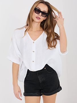 Tričko s krátkym rukávom Italy Moda  Košeľa pre ženy s ľahkým a pohodlným strihom, ideálna na každodenné štýlové kombinácie. Vyrobená z príjemného na dotyk tkani