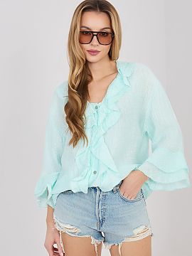 tričko s dlhým rukávom Italy Moda  Košeľa dámska v štýle boho, ktorá sa skvele hodí nielen do každodenných outfitov, ale aj do práce. Model sa vyznačuje pestrým ma
