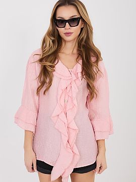 tričko s dlhým rukávom Italy Moda  Košeľa pre dámy v boho štýle, ktorá sa skvele hodí do každodenných outfitov, ako aj do práce. Model sa vyznačuje rôznorodou štr