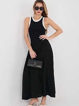 dlhá sukňa Italy Moda  Dlhá dámska sukňa v štýle casual, ideálna pre každodenné outfity. Jej hladký vzor ju robí univerzálnou a ľahkou na kombinovanie 