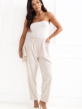 zamatové nohavice Rue Paris  Zamatové nohavice typu paperbag sú štýlovým a pohodlným návrhom na každý deň aj do práce. Vysoký pás so vsunutou gumou krásne 