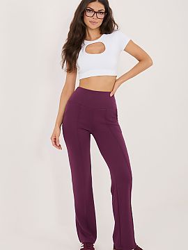 Tepláky Rue Paris  Nohavice typu straight leg sú pohodlnou a štýlovou ponukou na každý deň. Model s vysokým pásom sa dokonale prispôsobí postave, zab