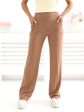 Tepláky Rue Paris  Nohavice typu straight leg sú pohodlnou a štýlovou ponukou na každý deň. Model s vysokým pásom sa dokonale prispôsobí postave, zab