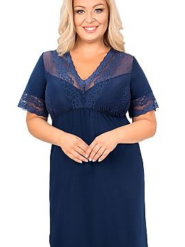Nočná košeľa Plus Size Donna  Nočná košeľa veľkostí plus Linda je kombináciou jemnej elegancie a výnimočného pohodlia, vytvorená s ohľadom na ženy, ktoré oc
