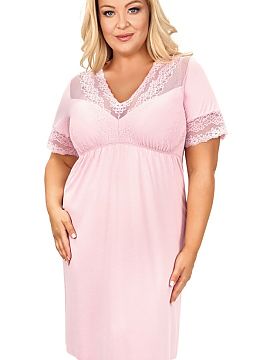 Nočná košeľa Plus Size Donna  Nočná košeľa veľkosti plus Linda je kombináciou jemnej elegancie a výnimočného pohodlia, vytvorená pre ženy, ktoré oceňujú poh