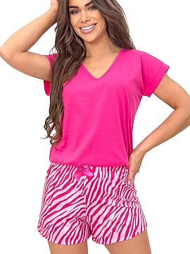Pyžamo Donna  Dámska pyžama Zebra so krátkym rukávom je štýlovou kombináciou pohodlia, ženského strihu a módneho, výrazného dizajnu. Intenzív