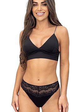 String Donna  Stringy s koronkou 230 sú spojením elegancie, ľahkosti a pohodlia pri nosení. Model je vyrobený z mäkkej, príjemnej na dotyk viskózy